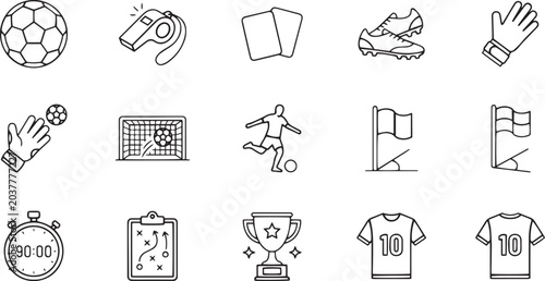 Vector football illustration set