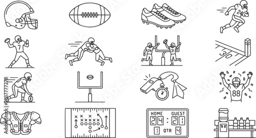 Vector football illustration set