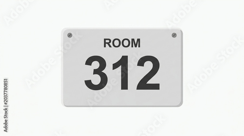 Hotel Room Number 312 Sign Illustration