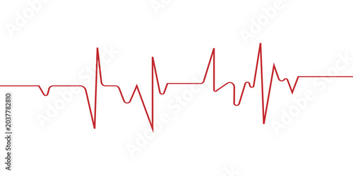 Tableau sur toile Continuous one line drawing of heartbeat line icon vector