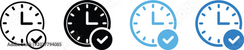 Photos Time Management Icon Design Clock Check Mark Punctuality Scheduling Productivity