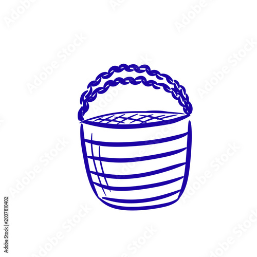 blue trash bin