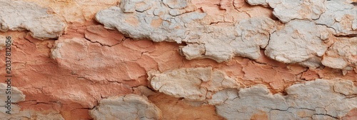 Close Up Abstract Texture Of Cracked Reddish Brown And Greyish White Surface