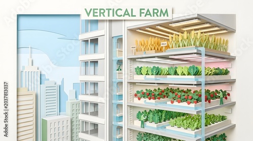 Harvesting hope in the concrete heights, this papercraft diorama of a vertical farm serves as a fertile metaphor for the marriage of human ingenuity and natural vitality in urban spaces.