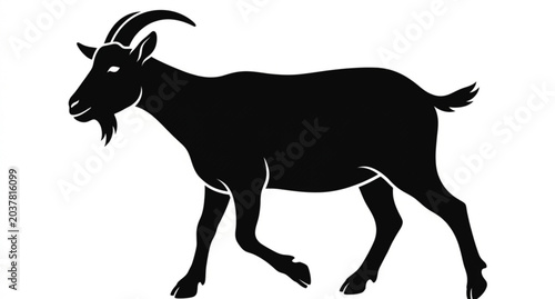 Minimal goat silhouette vector illustration animal icon isolated on white background