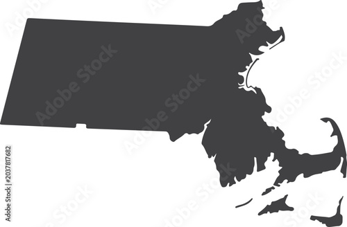 Massachusetts state map outline silhouette
