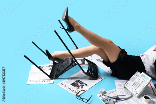 Young businesswoman in high...
