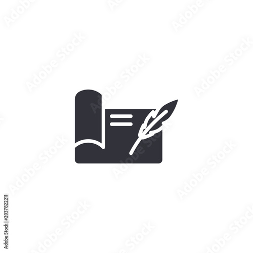 Mail and writing icon combining communication, messaging, document editing, and digital correspondence.