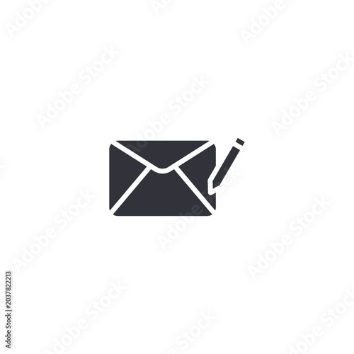 Envelope and pen icon representing email composition, messaging, communication, and professional writing.