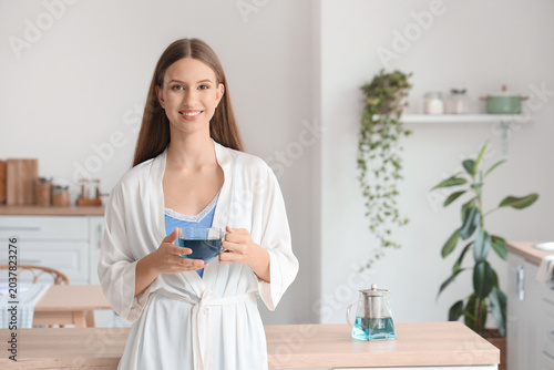 Beautiful young woman with ...