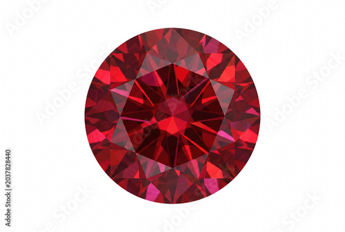 Brilliant Round Cut Red Ruby Gemstone