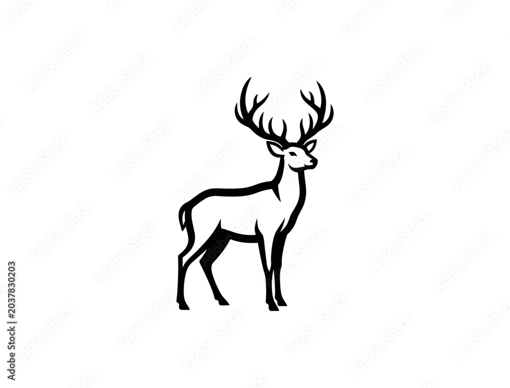 Fototapeta premium Majestic Stag Silhouette