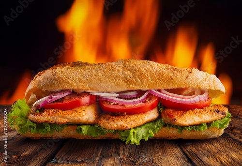 Bocadillo de milanesa de pollo