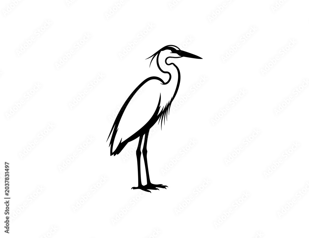 Fototapeta premium Heron Bird Silhouette