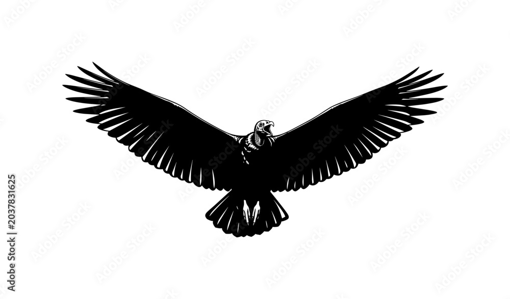 Fototapeta premium Condor In Flight Silhouette