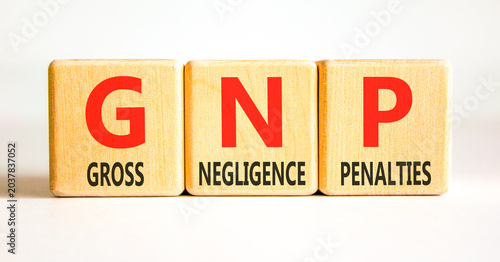 Foto GNP gross negligence penalties symbol