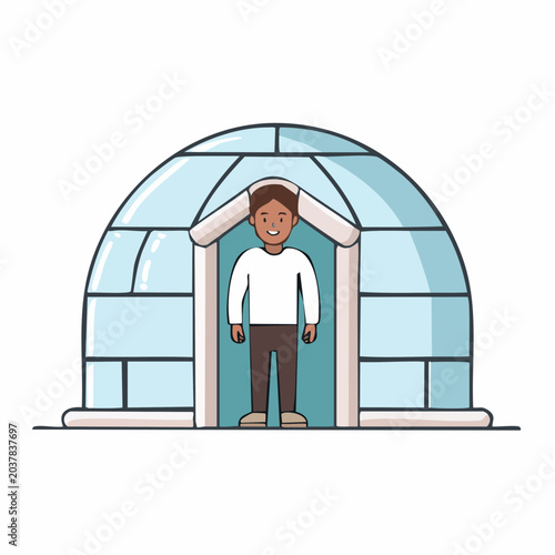 Man Standing in an Igloo