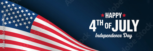 Happy 4th of July Independence Day USA Flag Patriotic Graphic Design
