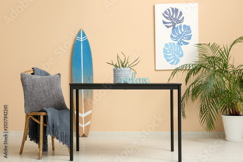 Interior of stylish room wi...