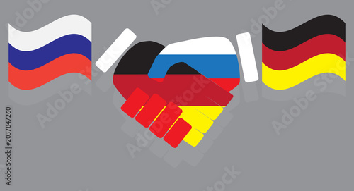 Schilderij op canvas Friendship between Russia and Germany