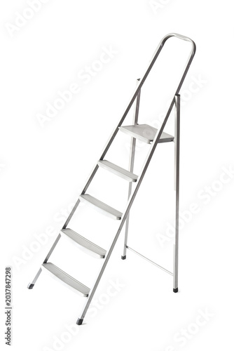 Tableau sur toile Metal stepladder on light background