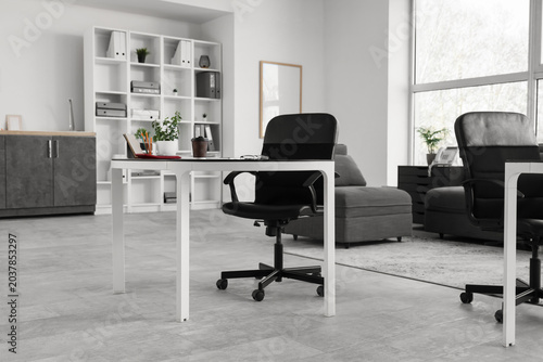 Interior of office with wor...