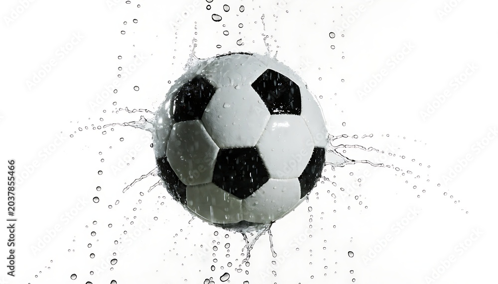 Fototapeta premium Soccer ball with dramatic stadium lighting isolated With shadow. AI GENERATED.