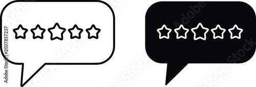 Schilderij op canvas Customer Review Feedback with Star Ratings in Speech Bubble