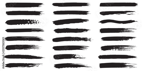 Fotografía Artistic black paint splatter stencil with inked brush strokes, dirty grunge stains, drops, and blots