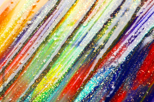 Colorful nail polish as background, closeup view