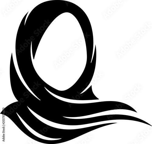 Bild auf Leinwand Hijab Vector Icon Illustration - Minimalist Black and White Silhouette Logotype