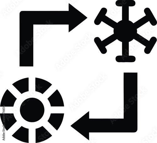 cold chain line art vector illustration on transparent background