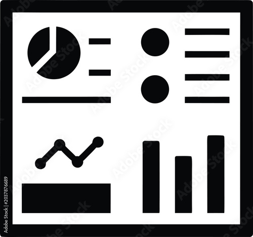 ceo dashboard line art vector illustration on transparent background