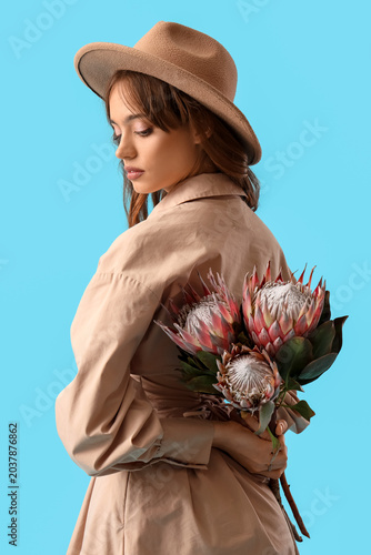 Beautiful young woman with ...