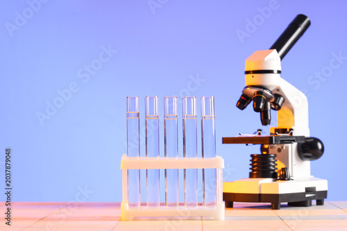 Holder with test tubes and ...