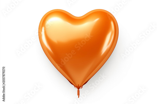 orange color metallic balloon inflatable in heart shape
