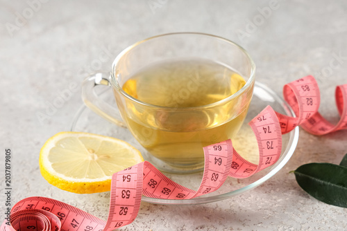 Cup of diet tea, lemon slic...