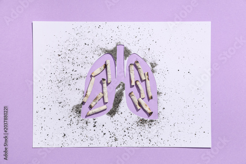 Paper cut out lungs with ci...