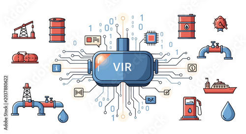Virtual reality interface for industrial operations.
