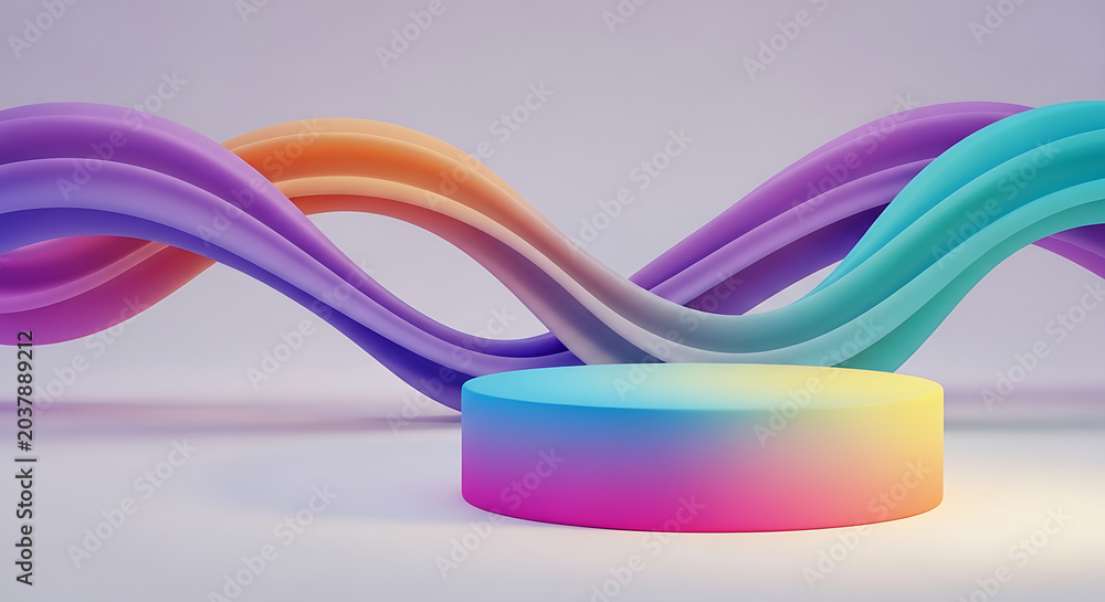 Fototapeta premium Colorful abstract brush strokes on gradient background