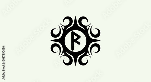 Photos Abstract rune symbol in ornate design