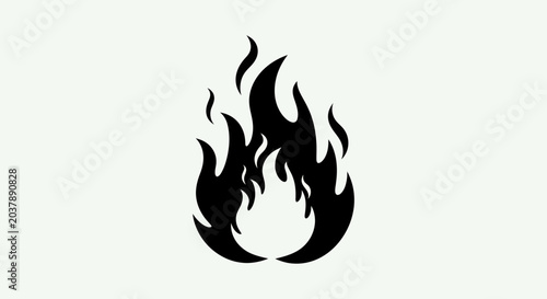 Black fire symbol on white background