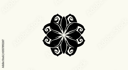 Black floral design on light background