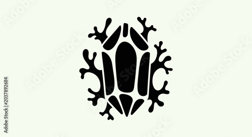 Black frog silhouette design