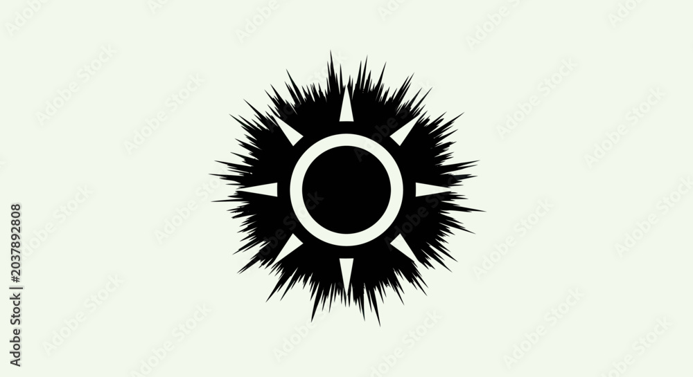 Fototapeta premium Abstract solar icon against neutral background