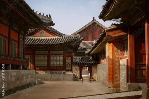 Bild auf Leinwand Gyeongbokgung Palace in Autumn - Seoul, South Korea