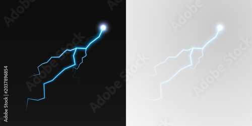 Foto Bright PNG lightning streaks across the night sky, creating a powerful electric storm effect