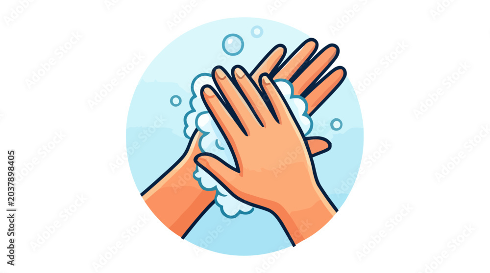 Fototapeta premium Hands Washing with Soap Bubbles.