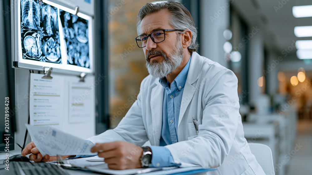 Fototapeta premium Medical endocrinologist reviewing patien 4
