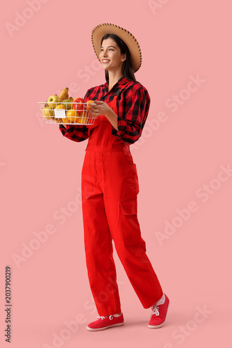 Young female farmer with fr...